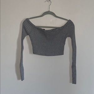 Gray Crop Top